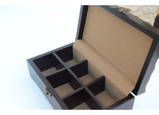 صندوق مطرز من الساتان - زهرة الربيع تتفتح - صندوق مستطيل منظم مع 6 مقصورات - لون أحمر