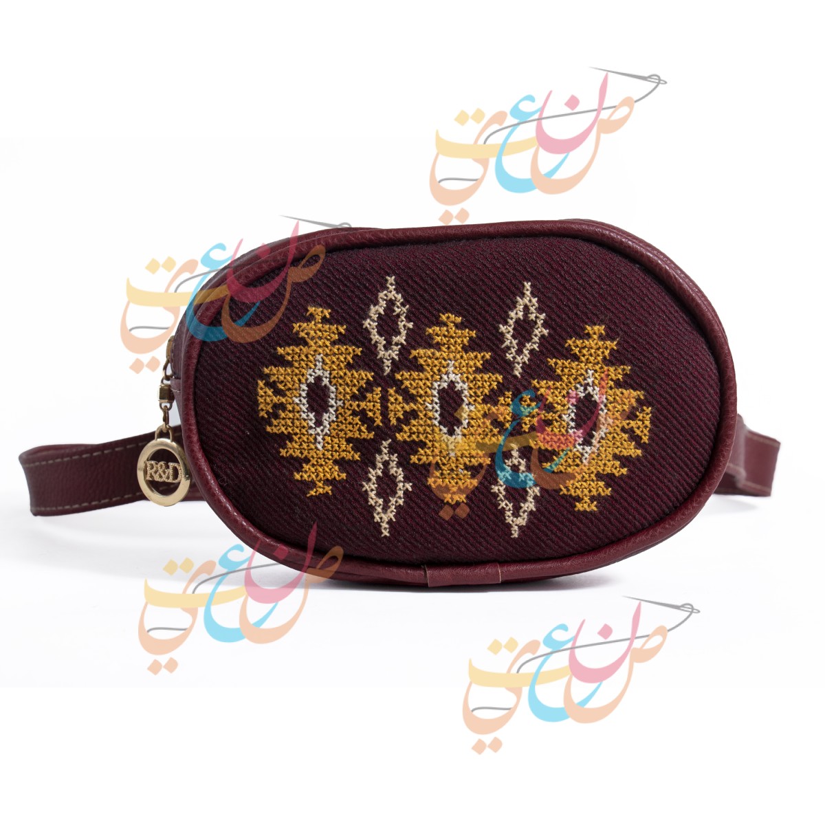 Waist Bag | With Hand Embroidery  | Burgundy Color