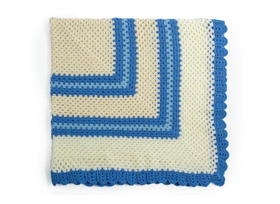 بطانية أطفال كروشيه | لون سكري و أزرق