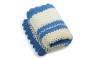 Hand Crocheted Baby Blanket | Blue & Beige