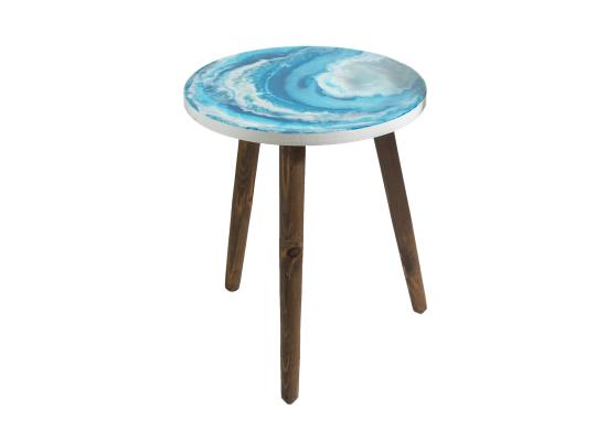 Resin Top Wooden Tables | Home Decoration | Blue Color
