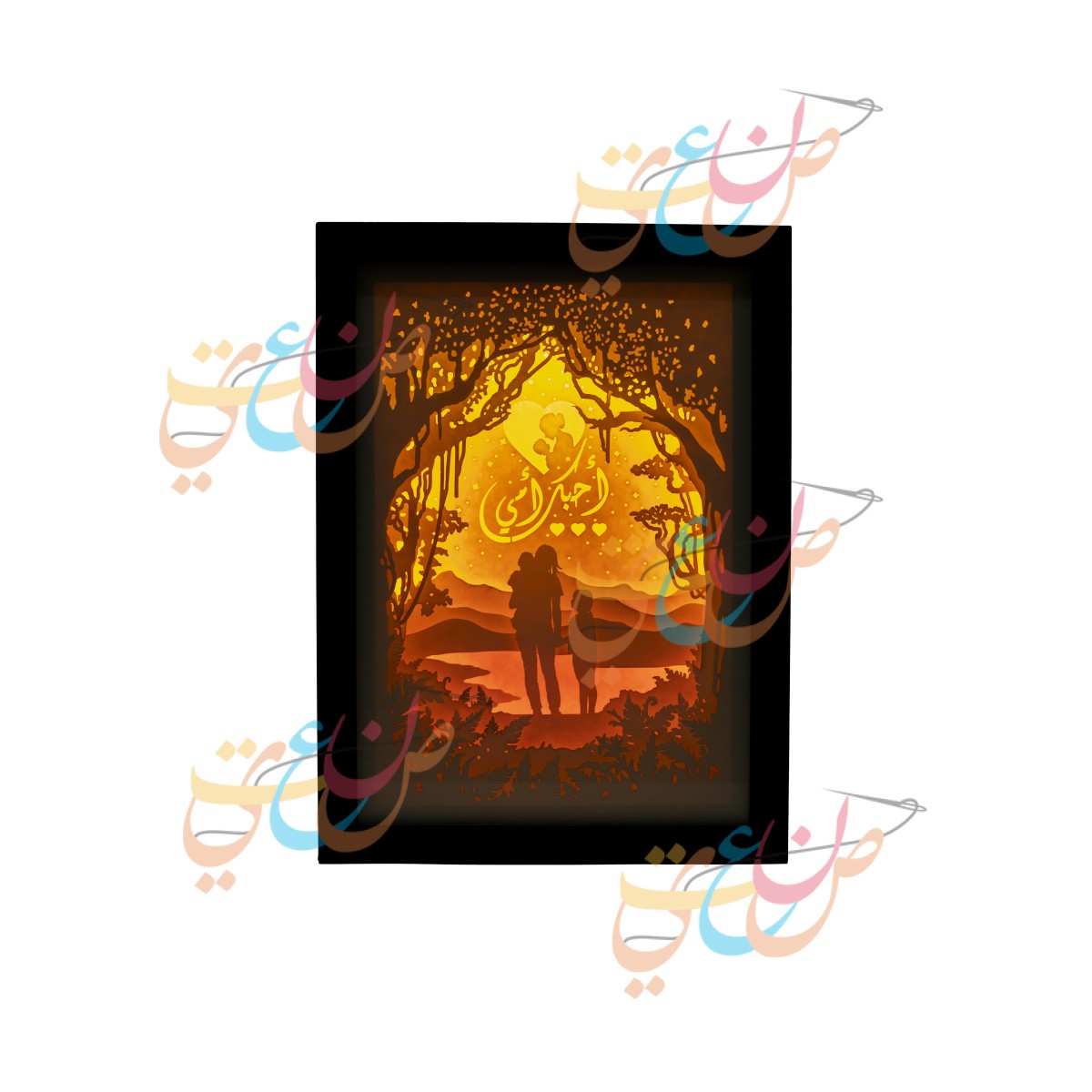 3D Paper Cut Light Box | Love You Mom | 7 Layers