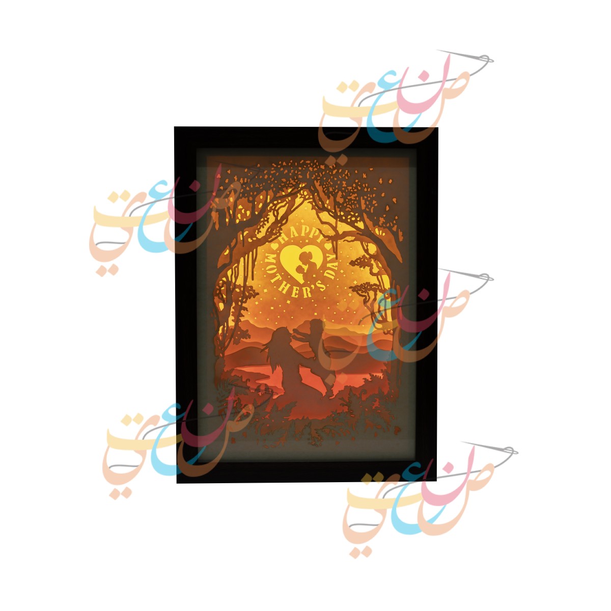 3D  Paper Cut Light Box | Happy Mother's Day | 7 Layers