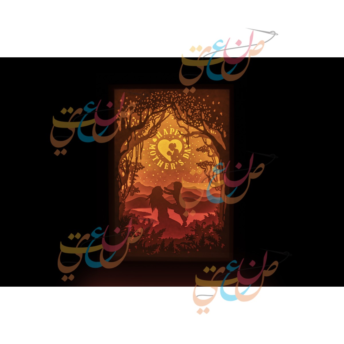 3D  Paper Cut Light Box | Happy Mother's Day | 7 Layers