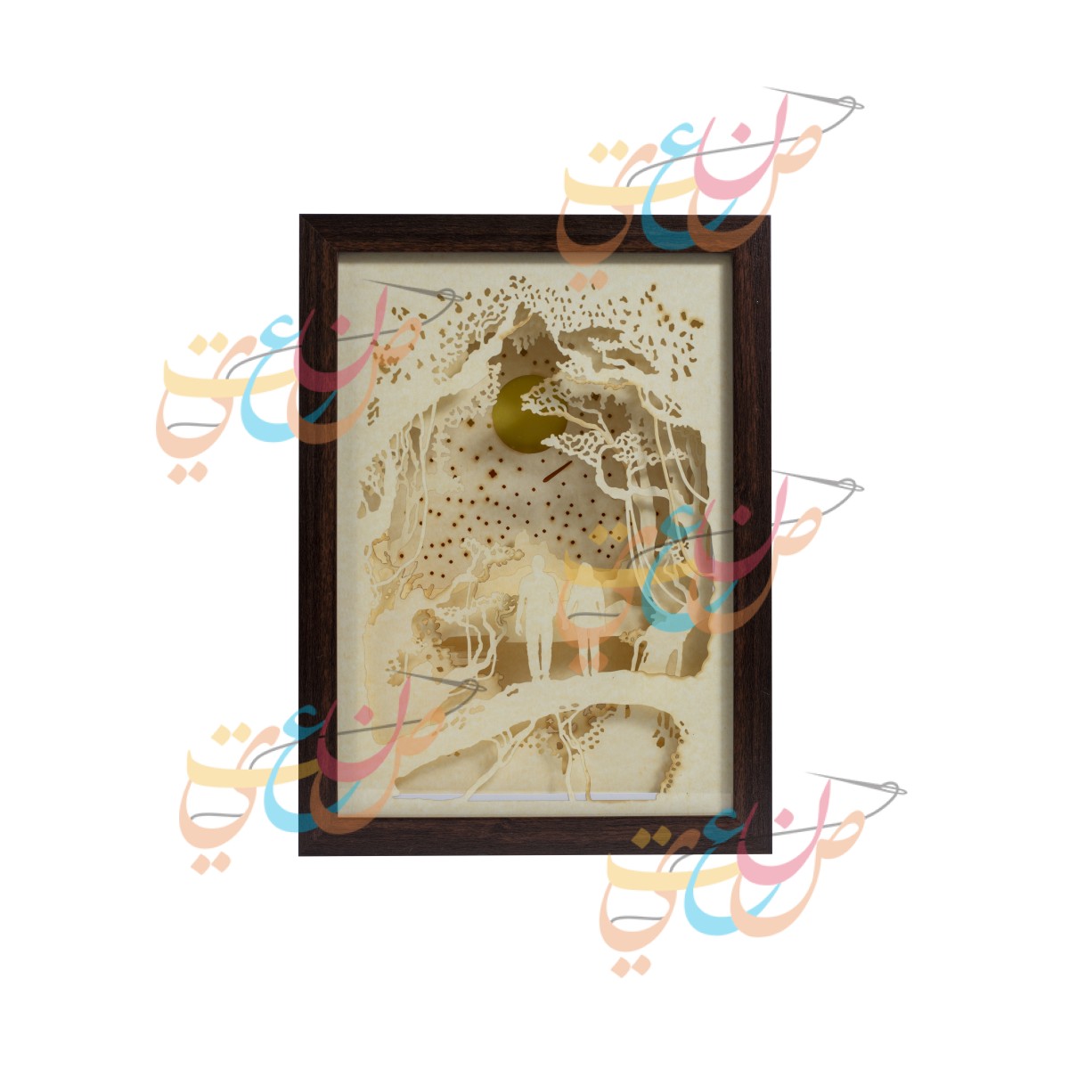 3D  Paper Cut Light Box | A Couple at  Sunset | 7 Layers