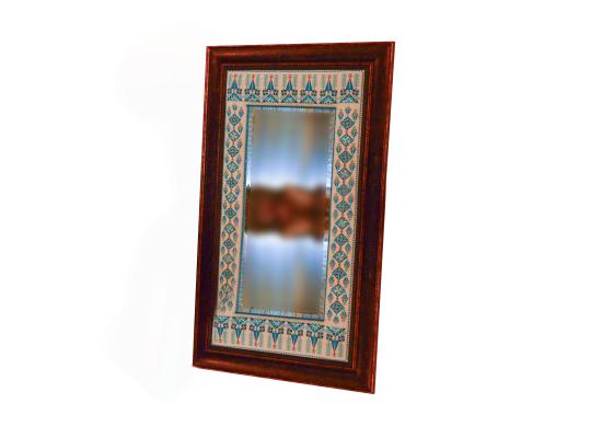 Embroidered Wooden Mirror Amazing combination of brown & Green 