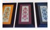  Embroidered Wooden Hanging Frame | Yellow Red and Blue | Set of 3