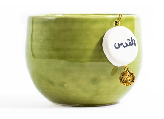 زبدية من الفخار | لون اخضر زيتي