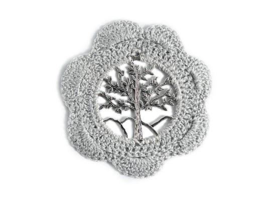 Crochet Coasters | Set of 6 | Silver Color