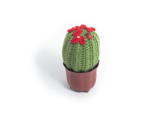 Funny Knitting Crochet Stuffed Cactus Plant | Brown Jar