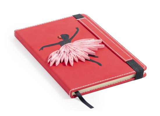 Quilling Art Notebook | Ideal for Schools Gifts | Red Color | Dancing Girl |  Item No.007